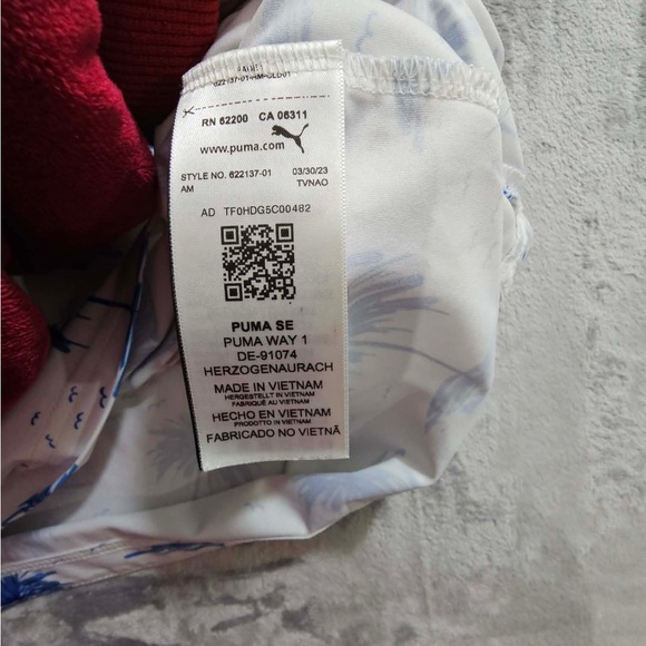 Puma Mirage Golf Polo Blue/White Palm Trees Size XL - Picture 5 of 7